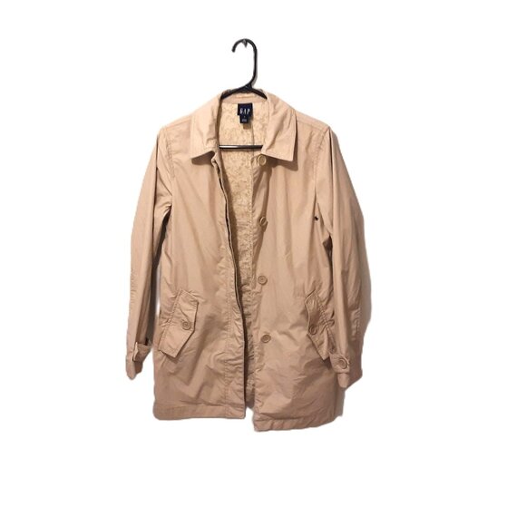 Vintage GAP Utility Coat – Size S – Y2K Beige Cotton Trench-Style Jacket - Picture 1 of 7